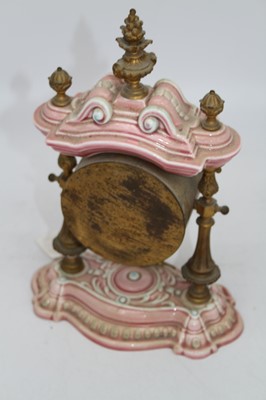 Lot 30 - A continental porcelain cased mantel clock,...