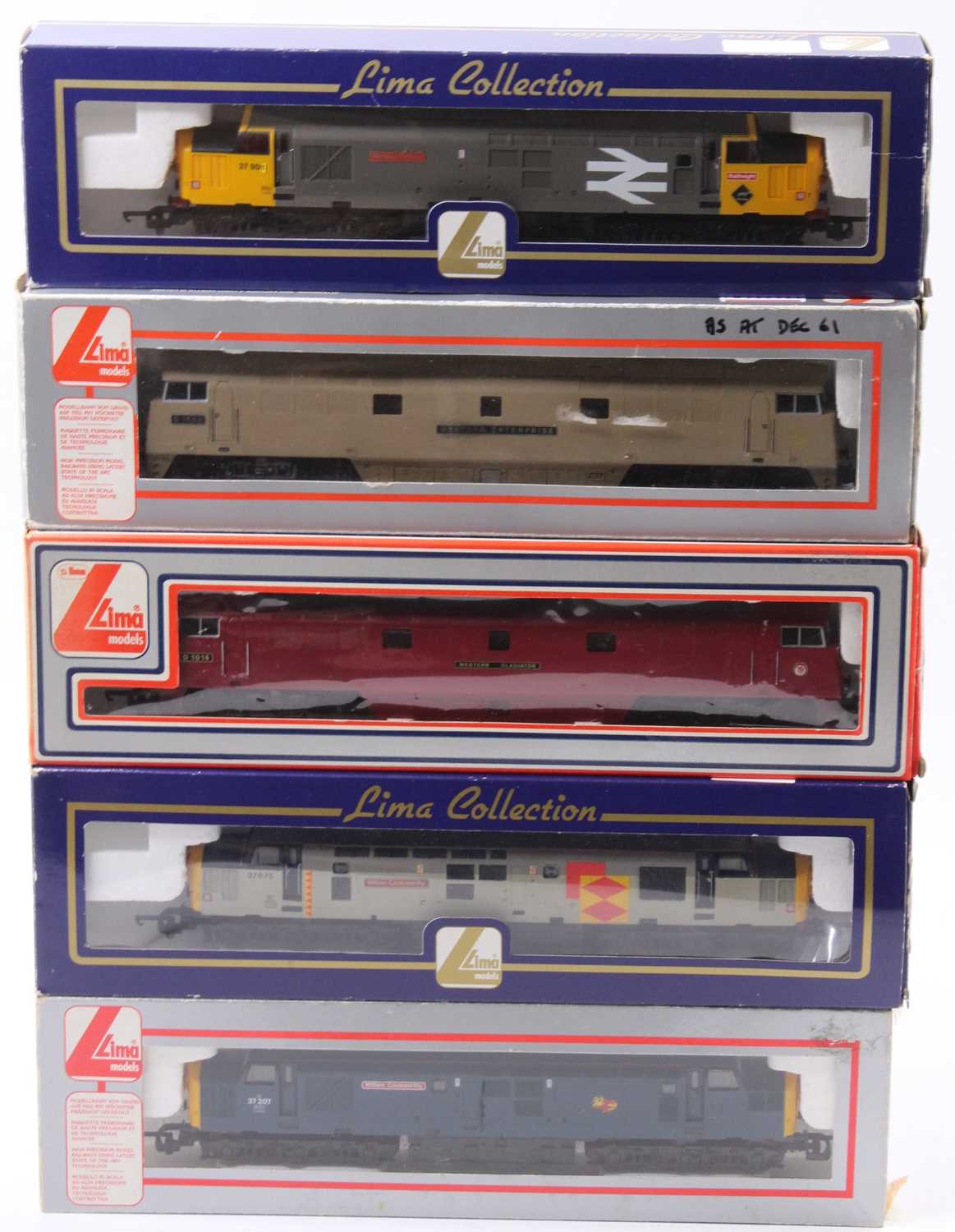 Lot 552 - Five Lima diesel locos: Class 37 ‘Tre Pol and...