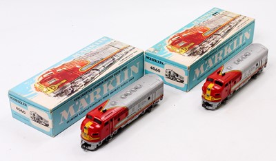 Lot 587 - Two Marklin H0 3-rail EMD F7 4060 Santa Fe...