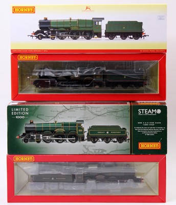 Lot 600 - Two Hornby 4-6-0 GW locos & tenders, both...