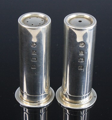 Lot 776 - A pair of modern silver salt and peppers...