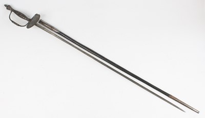 Lot 580 - An English court sword, the 79cm triform steel...
