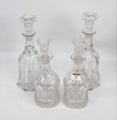 Lot 50 - A pair of Edwardian hand blown glass decanters,...