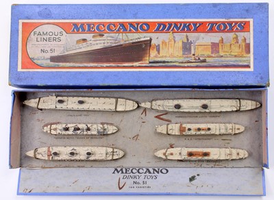 Lot 1123 - Dinky Toys pre-war Gift Set 51 "Famous Liners"...