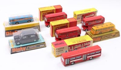 Lot 1152 - Dinky Toys boxed bus group comprising 3x No....