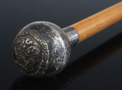 Lot 543 - A George V swagger stick, having a malacca...