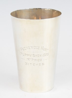 Lot 773 - A George V silver trophy beaker with...