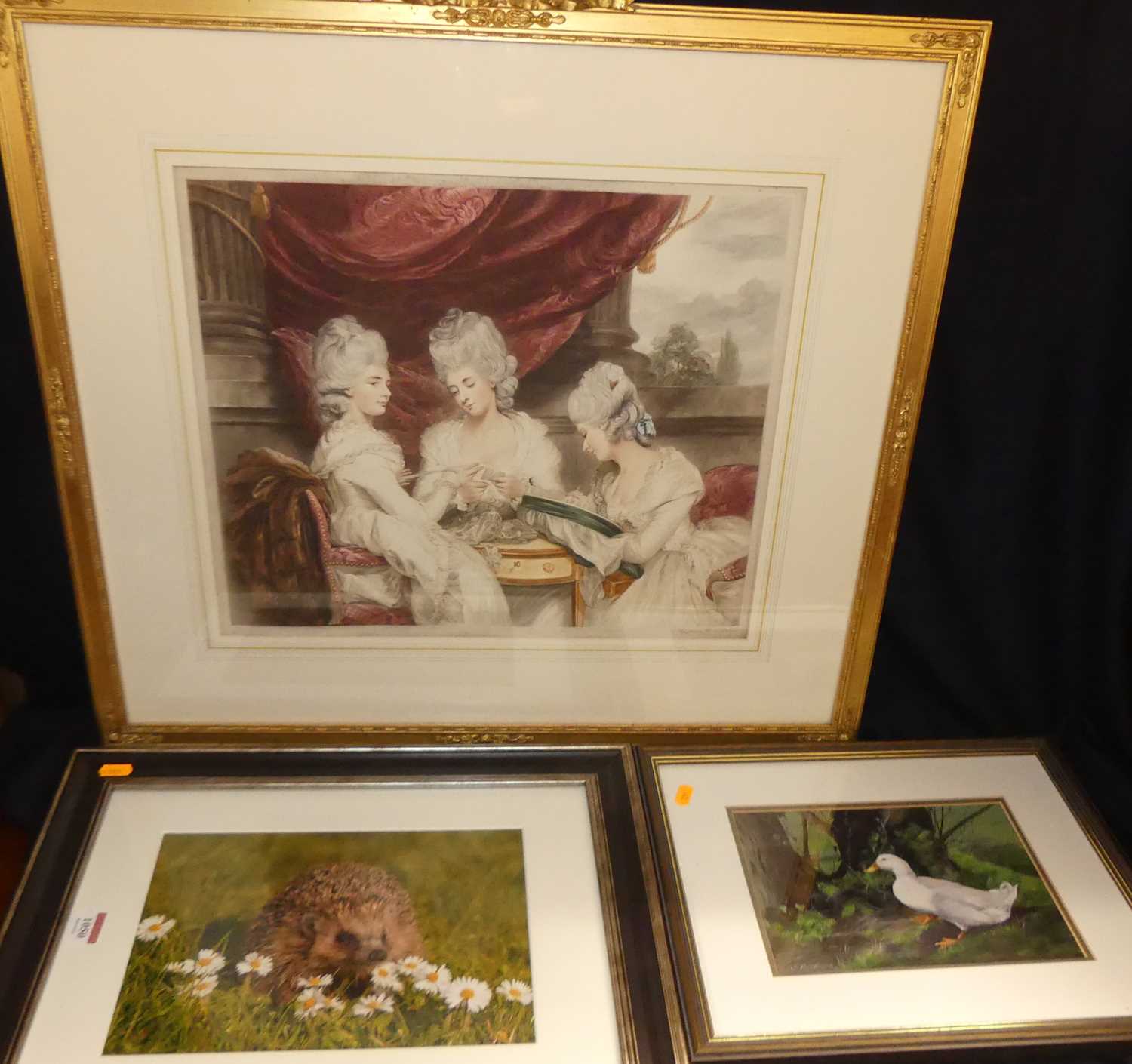 Lot 1050 - Sidney E Wilson coloured mezzotint portrait of...