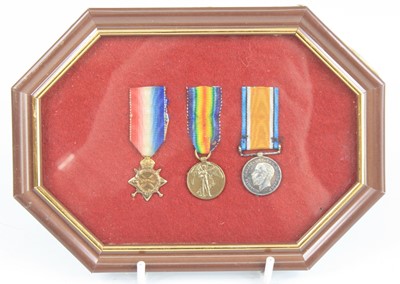 Lot 723 - A miniature group of three WW I medals, to...