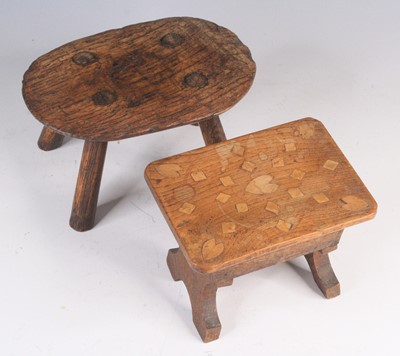 Lot 4218 - A 19th century rustic elm small stool /...