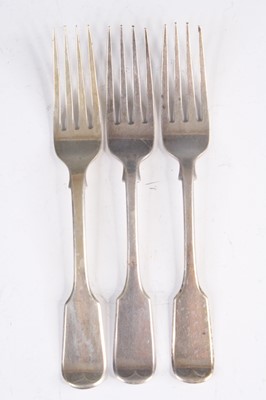 Lot 4130 - A pair of Victorian silver table forks, in the...
