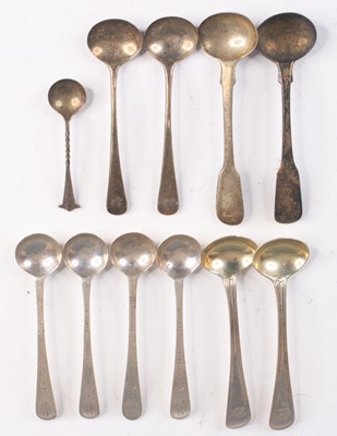 Lot 4115 - A pair of George III silver mustard spoons, in...