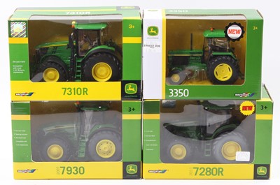 Lot 1616 - Britains John Deere Farming Tractor Group, 4...