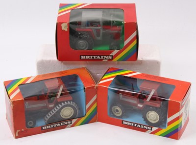 Lot 1630 - Britains 1/32nd scale boxed tractor group, 3...