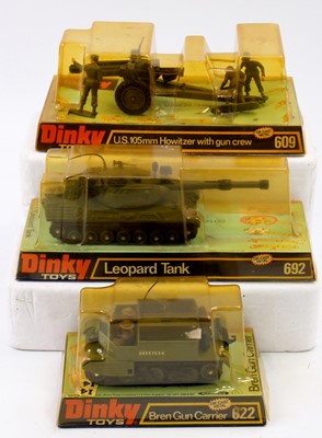 Lot 1132 - Dinky Toys bubble packed group of 3 military...