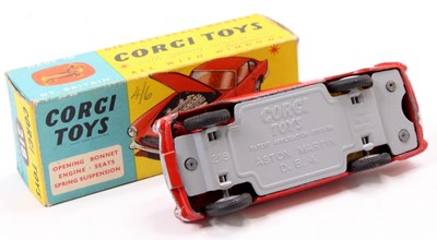 Lot 1245 - Corgi Toys No. 218 Aston Martin DB4, red body...