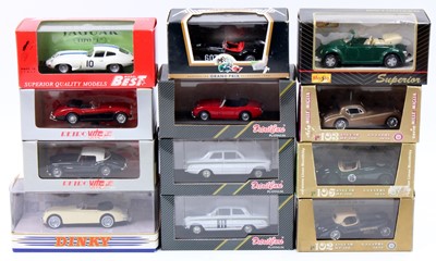 Lot 845 - 12 boxed modern issue 1/43rd scale diecasts,...