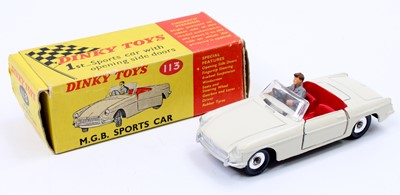 Lot 1059 - Dinky Toys No. 113 MGB sports car comprising...