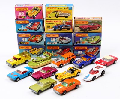 Lot 1365 - Matchbox Lesney Superfast boxed model group of...