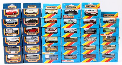 Lot 1385 - 35 Matchbox Superfast "blue box" issues, with...