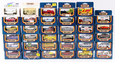 Lot 1386 - 35 Matchbox Superfast "blue box" issues, with...