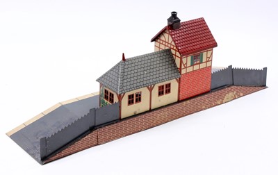 Lot 260 - A Bing No. 60/647 0 gauge tin plate station...