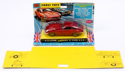 Lot 1278 - Corgi Toys No. 335 4.2L Jaguar E-type 2+2 race...