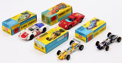 Lot 1306 - Corgi Toys boxed racing car group of 4...