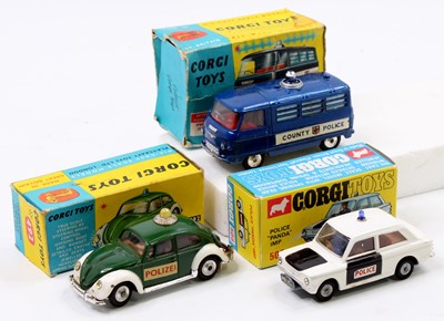 Lot 1310 - Corgi Toys boxed model group of 3 emergency...