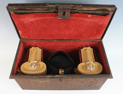 Lot 586 - A Geo. VI Naval officer's bicorn hat by Gieves...