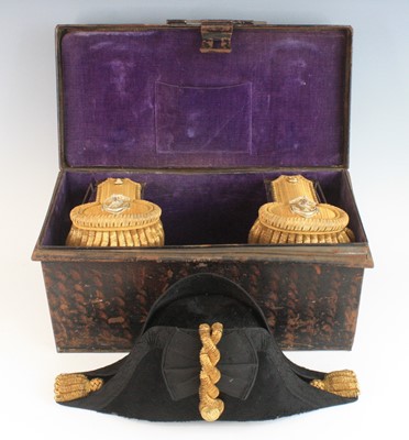 Lot 513 - A Geo. VI Naval officer's bicorn hat by Gieves...
