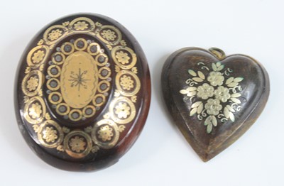 Lot 4143 - Two 19th century pique work pieces, being an...