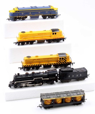 Lot 628 - Four Triang locos & one Westwood Pickles wagon...