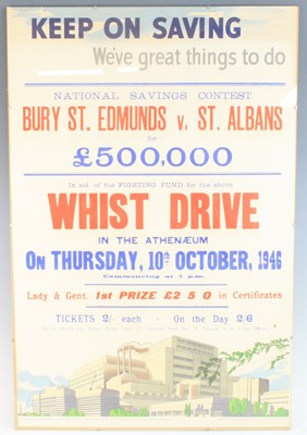 Lot 519 - A post WW II National Savings poster relating...