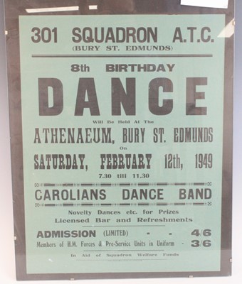 Lot 562 - A post WW II hand painted poster for the 301...