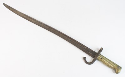 Lot 604 - A French model 1866 chassepot bayonet, having...