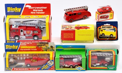 Lot 1138 - A collection of mostly Dinky Toys Fire engine...