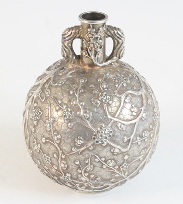 Lot 2272 - A late 19th century Chinese silver prunus...