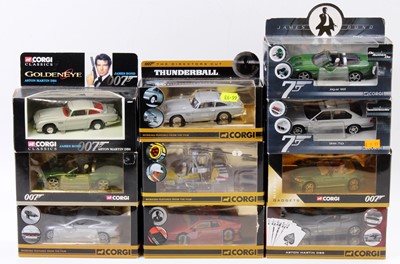 Lot 904 - 10 Corgi Toys modern issue James Bond diecasts,...