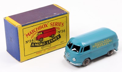 Lot 1430 - Matchbox Lesney No. 34 VW Panel Van in blue...