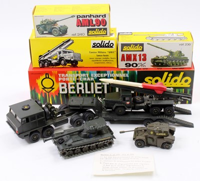 Lot 1519 - A collection of Solido vintage boxed military...