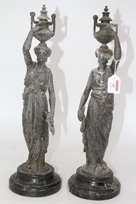 Lot 43 - A pair of early 20th century spelter figures,...