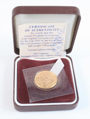 Lot 2403 - Great Britain, 2001 gold full sovereign,...