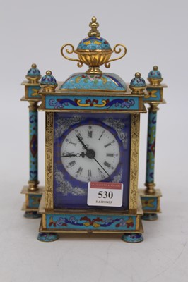 Lot 530 - A lacquered brass and cloisonne enamelled...