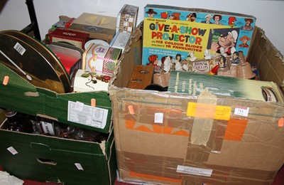 Lot 711 - Three boxes of vintage board games,...