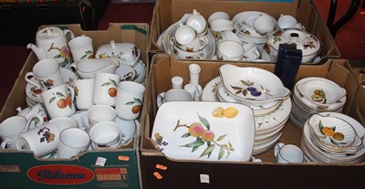 Lot 673 - Three boxes of Royal Worcester Evesham pattern...