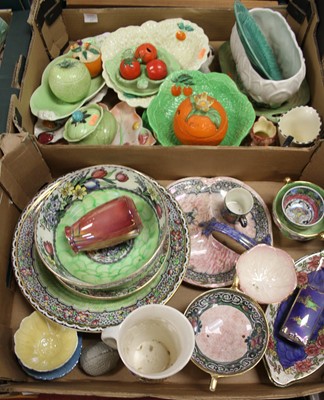 Lot 647 - Two boxes of art deco style ceramics to...