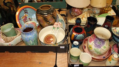 Lot 650 - Three boxes of ceramics to include a Poole...