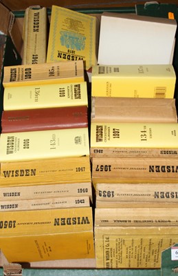 Lot 623 - A collection of vintage Wisden cricketing...