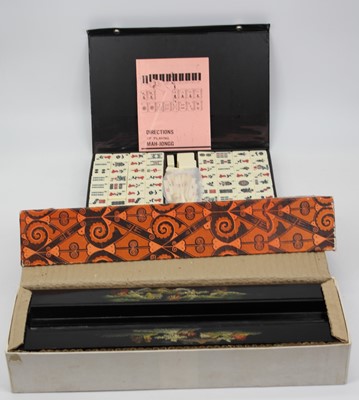 Lot 554 - A modern mah-jong set, in leather case;...